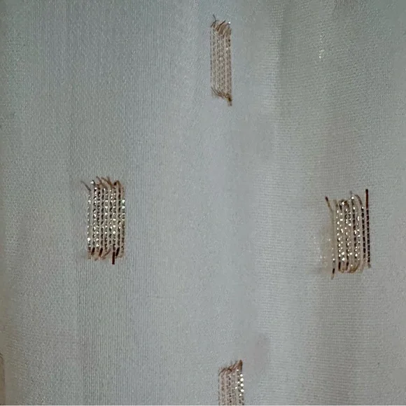 Express White Metallic Gold Flowy Maxi Dress - Picture 9 of 12